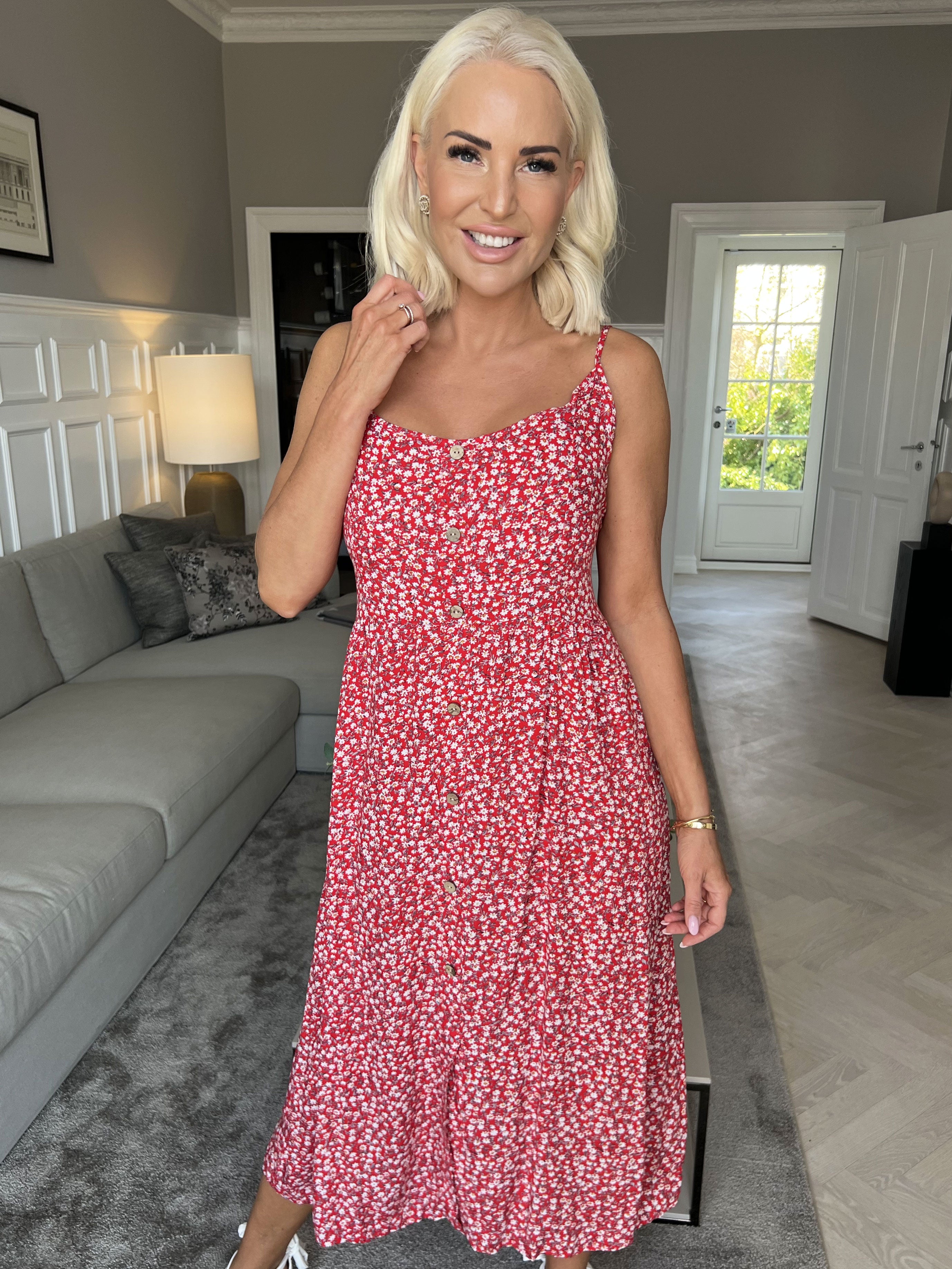 Lykke Small Flower - Sød stropkjole med blomsterprint